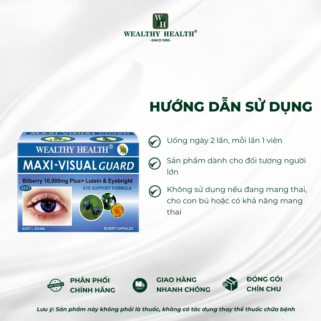 Viên Uống Bổ Mắt Maxi-Visual Guard Bilberry 10000 Plus - Hộp 60 Viên