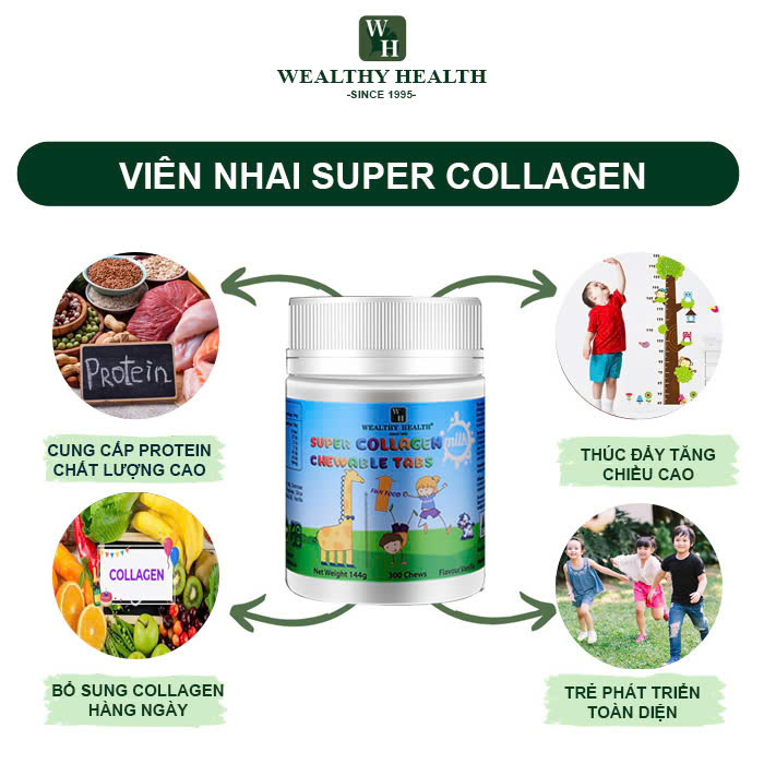 Viên Super Collagen Wealthy Health có gây ra dậy thì sớm ở trẻ em không?