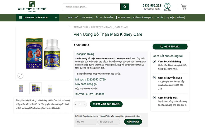 Viên uống bổ thận Maxi Kidney Care có tốt không? Mua ở đâu chính hãng, giá tốt?