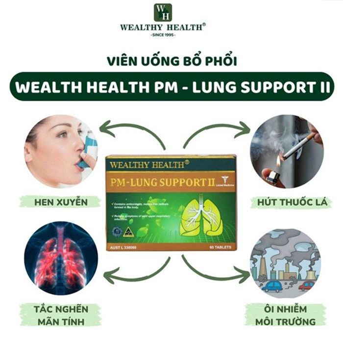 Viên Uống Bổ Phổi PM – LUNG SUPPORT II của Wealthy Health