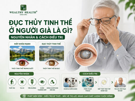 Đục thủy tinh thể ở người già là gì? Nguyên nhân & cách điều trị