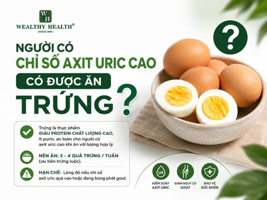 Người có chỉ số axit uric cao có được ăn trứng không?