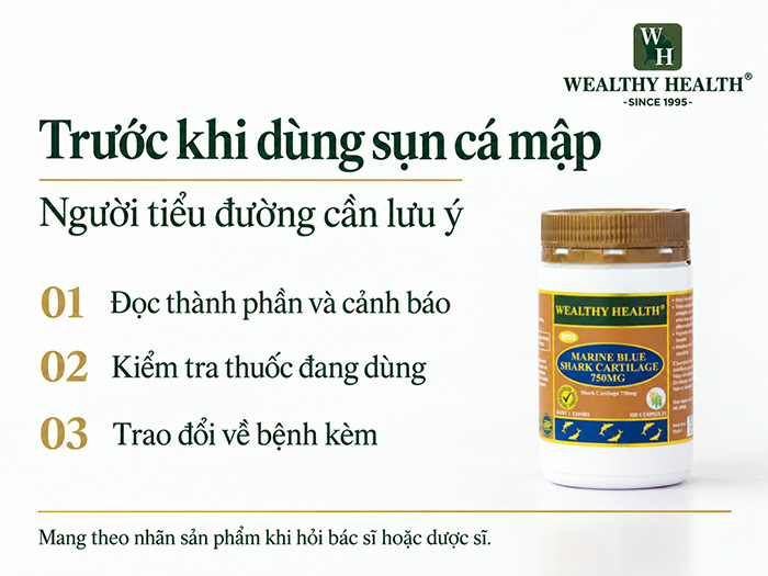 Người tiểu đường cần lưu ý gì trước khi dùng sụn cá mập?